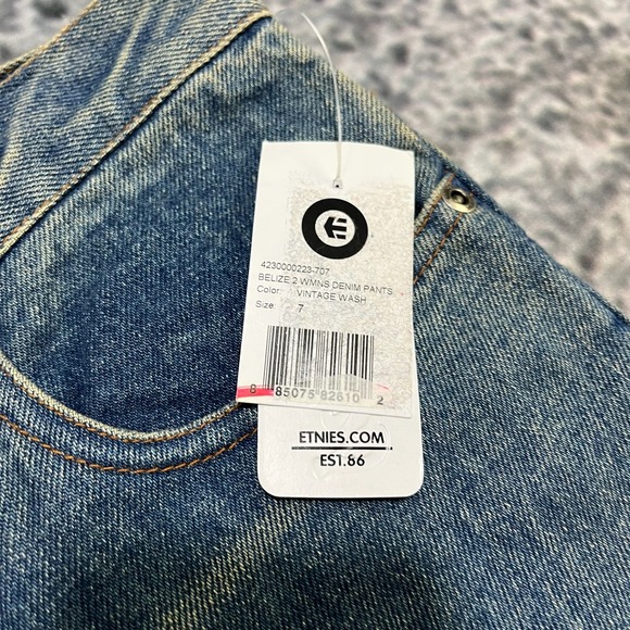 NEW Etnies Jeans Womens 7 (32x32) Blue Low Rise Bootcut Skater Vintage Y2K - Picture 6 of 16